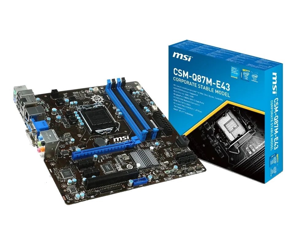 Ремонт материнских плат  MSI CSM-Q87M-E43 в Казани
